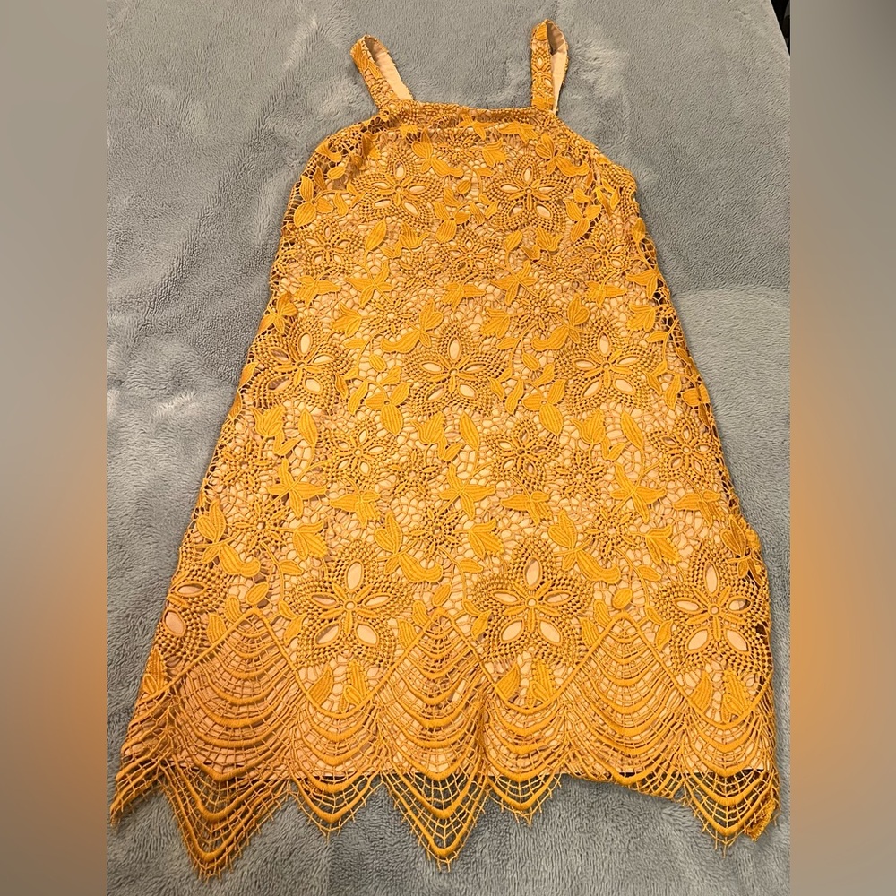 Large Gold Lace Dress